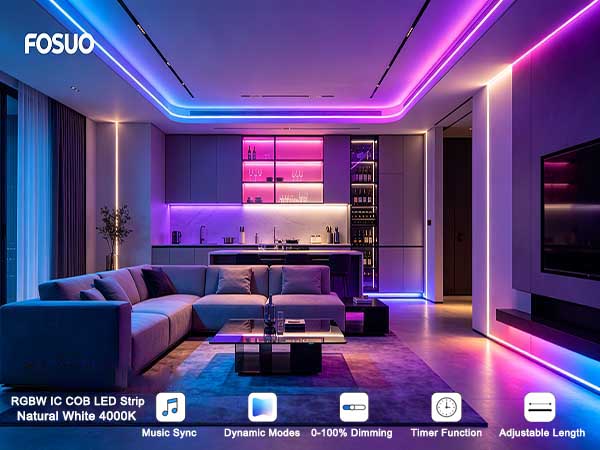 RGBW IC COB LED Strip Lights