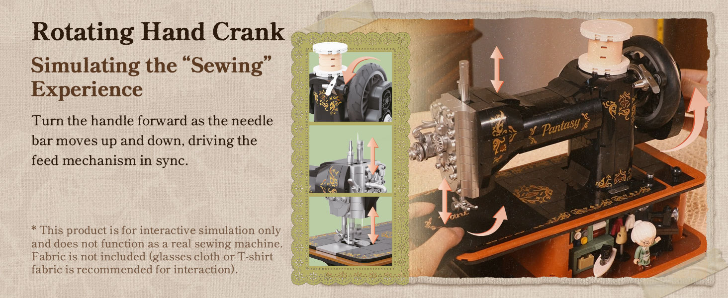 Vintage Hand Crank Sewing Building set
