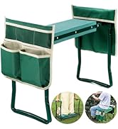 Garden Kneeler and Seat, Garden Stool, Gardening Bench with 2 Tool Pouches EVA Foam Pad for Kneel...