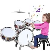 Raimy Toddlers Drum Set with 5 Piece High Mini Musical Jazz Drum Kit for Kids Musical Instruments...