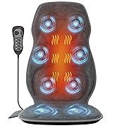 comrelax Back Massager with Soft Plush Fabric Cover, Massage Seat Cushion with 8 Vibration Motors...