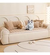 OTOB Plush Couch Arm Covers Washable, Non Slip Fuzzy Soft Armchair Slipcovers for Dogs Cats, Geom...