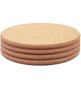 KITLAB Cork Plant Coasters, Double Layers Hard Thick Cork Planter Coaster, 8 Inch Absorbent Cork ...