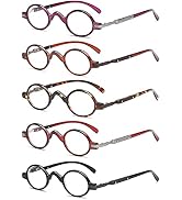 VEVESMUNDO Retro Reading Glasses Metall Oval Round Nerd Readers for Men Women
