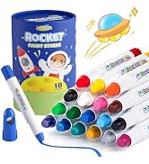 JUPITEARTH 18 Colors Rocket Tempera Paint Sticks for Kids Ages 4-8 and Toddlers, Fun Gift with St...