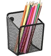 LUCYCAZ Magnetic Pen Holder - Large Single Magnetic Pencil Locker Holder Organizer, Metal Mesh Ma...
