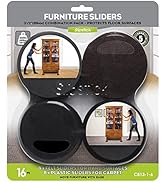 Slipstick Premium Furniture Sliders for All Floor Surfaces (16 Piece Moving Kit) Reusable 3.5” Ro...