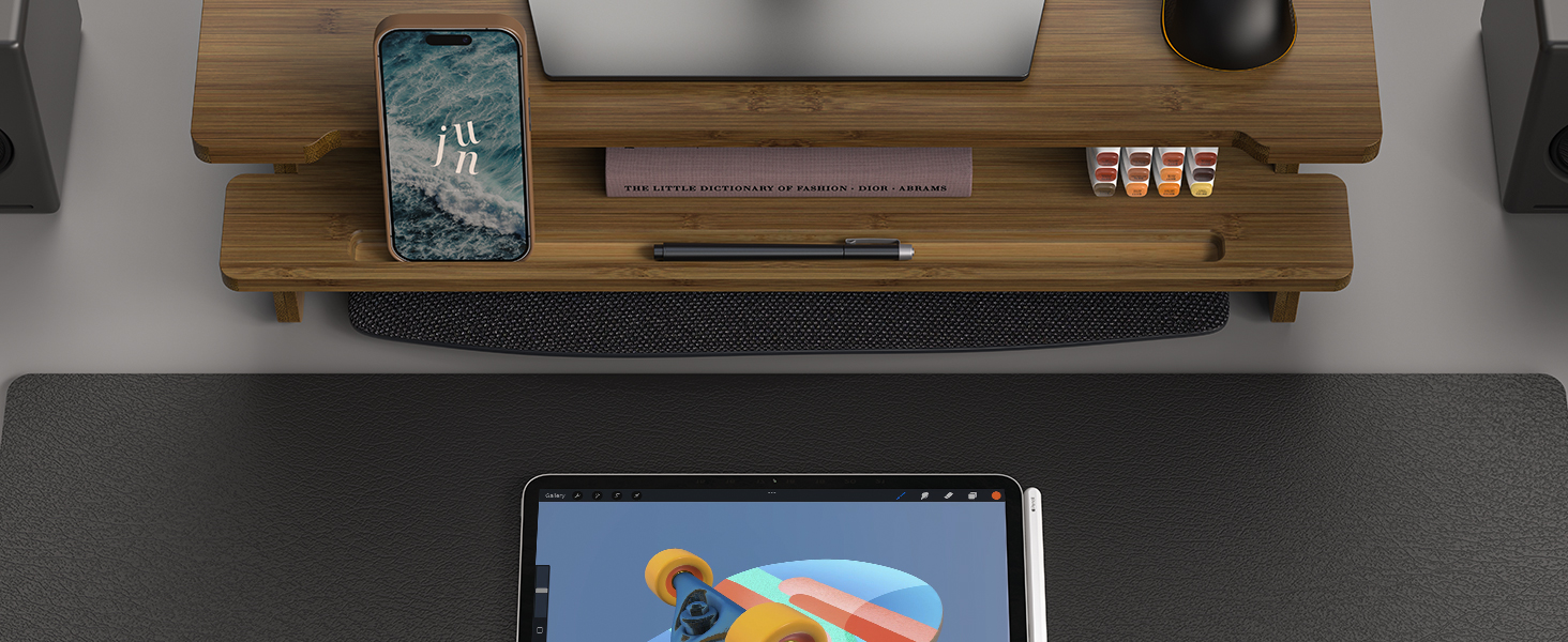 monitor stand with storage