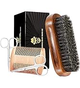 Boar Bristle Beard Brush for Men, Beards and Mustaches Grooming Set Including 100% Pure Boar Bris...