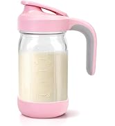 Sursip 32 oz Glass Pitcher with Pour Spout Lid, Airtight & Leakproof Wide Mouth Non-Slip Mason Ja...