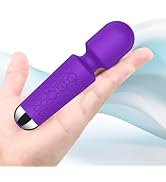 jtffer Personal Mini Massager - Handheld Quiet & Waterproof - 20 Speeds 8 Patterns Vibrating Wand...