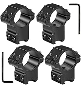 Miaozhun 1 Inch Dovetail Scope Rings for 3/8" or 11mm Dovetail Rails, High Profile x2 & Medium Pr...