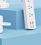 DEPOW Power Strip with 6 AC Outlets and 4 USB-A Ports,Wall Mount 45° Angled Plug Charging Station...