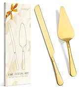 SANEXC Cake Cutting Set for Wedding - Extended Cake Knife And Server Set Thickened Stainless Stee...