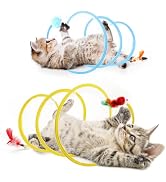 PAKESI 2 Pcs Folded Cat Tunnel Toy, Indoor Cat Activity Structure, Portable and Foldable, Promoti...