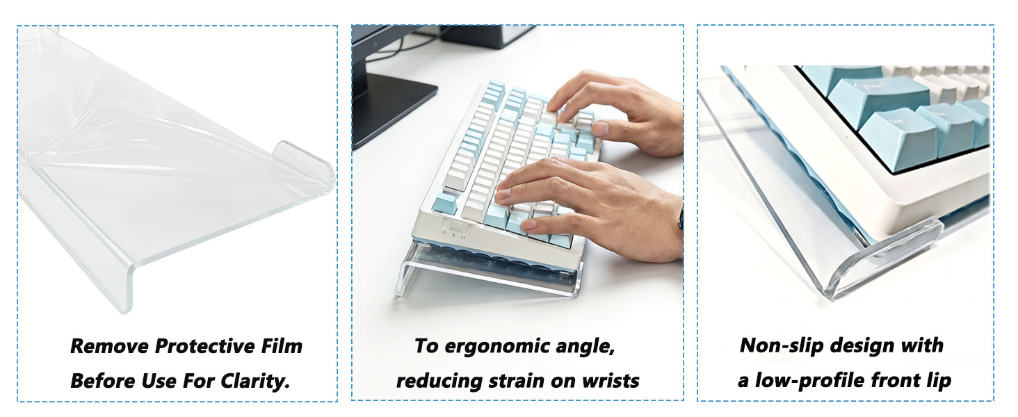 Keyboard Riser with Silicone Anti-Slip Strip