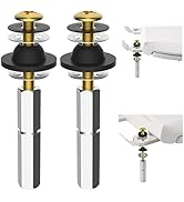 Hibbent 2 PCS Universal Toilet Seat Bolts Kit, Heavy Duty Solid Brass Toilet Bolts with Extra Lon...