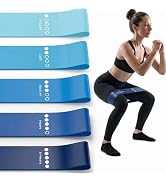 5-Pack Workout Resistance Bands: Elastic for Strength, Stretching, Pilates & Yoga. Home Gym Equip...