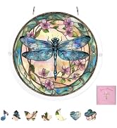 Acrylic Puzzle Suncatcher, 83 Pieces Dragonfly Pink Blossom DIY Acrylic Sun Catcher Puzzle Kit fo...