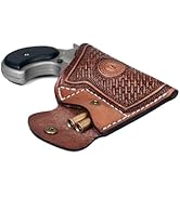 TOURBON Leather Pocket Gun Holster for Concealed Carry, Men Women Pistol Belt Holder with Small A...