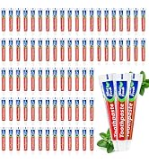 100 Tubes Bulk Travel Size Mini Toothpaste, 0.35 oz Disposable Mint Flavor Pocket Teeth Paste Sma...