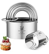 CUTENJOY Cookie Cutters (5 Pieces/Set),Round Biscuit Cutter Set with Handle and Big Ring, Profess...