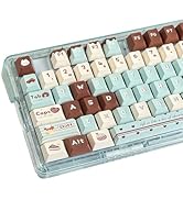COOMICKEY PBT Keycaps, Cute Keycaps 60% Percent 152 Keys Cherry Profile Custom Keycap Set for Che...
