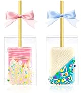 Jutieuo 45 PCS 3.5x2.4x1.38 Inches Clear Rice Krispie Treat Boxes with Hole Individual Cakesicle ...