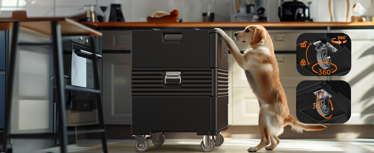 NT126-127Qt insulated food carrier with swivel casters