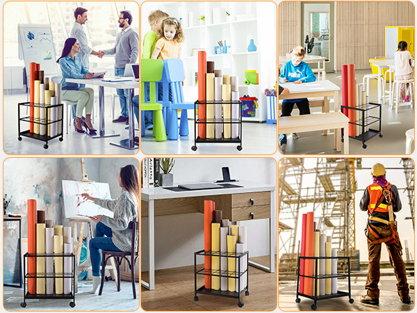 Erordna suits offices, kids' studios, libraries, construction sites, galleries, and home offices.