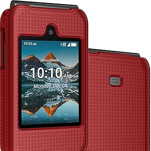 case for boost summit 4g flip phone case protection front and back red