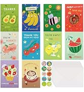 AhfuLife 20 Pcs Funny Thank You Cards With Envelopes & Stickers, 4 x 6 in Appreciation Cards Bulk...