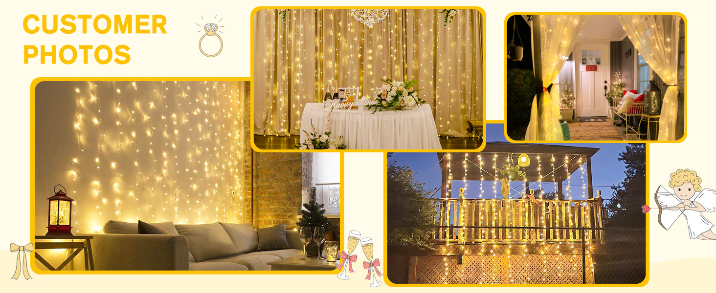 Christmas curtain lights