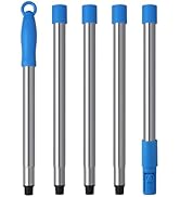 Mitclear Long Extension Poles, 5 Pieces Stainless Steel Pole for Window Cleaning Squeegee