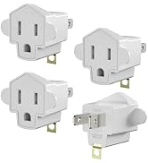 2 Prong to 3 Prong Outlet Adapter, SUPERDANNY ETL Listed 3-2 Prong Adapter, Fire-Retardant (392?)...