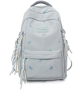 CEUTNIZ Cute Bow Embroidered Backpack Aesthetic Backpack Kawaii Coquette Preppy Laptop Rucksack W...
