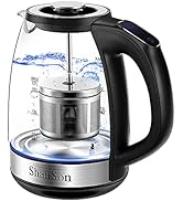ShanSon Electric Kettle with Tea Infuser 1.7L Temperature Control Glass Electric Tea Kettle 1500W...