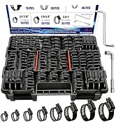 maierke 202PCS Stainless Steel Hose Clamps Assortment Kit,Metal Adjustable 1/4"-2"(6-51mm) Worm G...