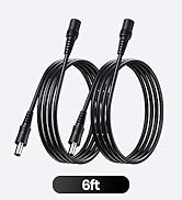 2PCS 6FT/2M Pure Copper Power Extension Cable, 5.5mm x 2.1mm Female to Male, DC 12V Power Extensi...