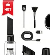 Compressed Air Duster & Small Vacuum, 150000RPM, 2in1 Electric Air Duster, 4-Gear Adjustable, Min...