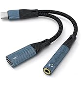 BaseNew USB C to 3.5mm Headphone and Charge Adapter, 2-in-1 Type C to Aux Jack Audio Cable, PD 60...