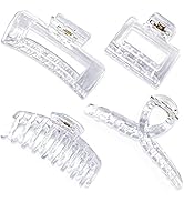 CHAOBANG Strong Hold Hair Clips for Women & Girls - 4 pcs 4.33Inch Transparent Large and Small In...