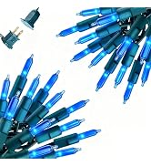 Wabarle Christmas Lights 100 Count Incandescent UL Certified Connectable 21feet Blue Christmas St...