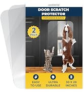 PROTECTO 2-Pack Heavy Duty Door Protector from Dog Scratching, 30 x 20” Clear Door Scratch Protec...