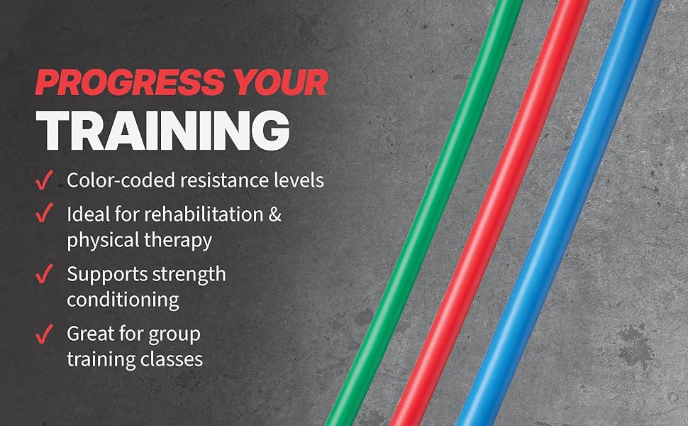 Color-coded resistance bands showing different levels for progressive strength training