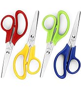 Kids Scissors 5-inch Blunt Scissors Safety Scissors 4 Pack Kid Scissors Right and Left Handed Sci...