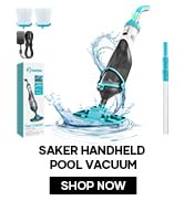 Saker Handheld Pool Vacuum for Above Ground Pool, Cordless Pool Cleaner with Telescopic Pole, 18....