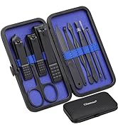 Glamne Manicure Set Nail Clippers Kit Professional Stainless Steel Nail Care Tools with Leather T...