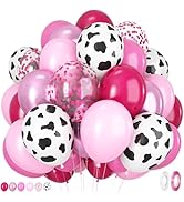 Pink Cow Balloons, 12Inch 50pcs Hot Pink Cow Balloons with Confetti Balloon for Girl Bithday Baby...