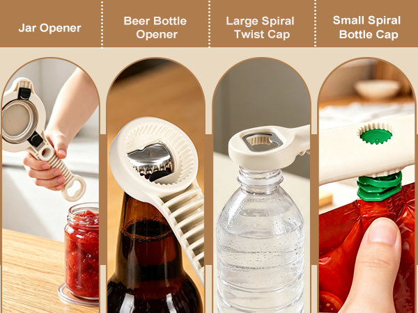 Can & Jar Opener, Beer Bottle Opener, Small Spiral Bottle Cap Opener, Large Spiral Twist Cap Opener